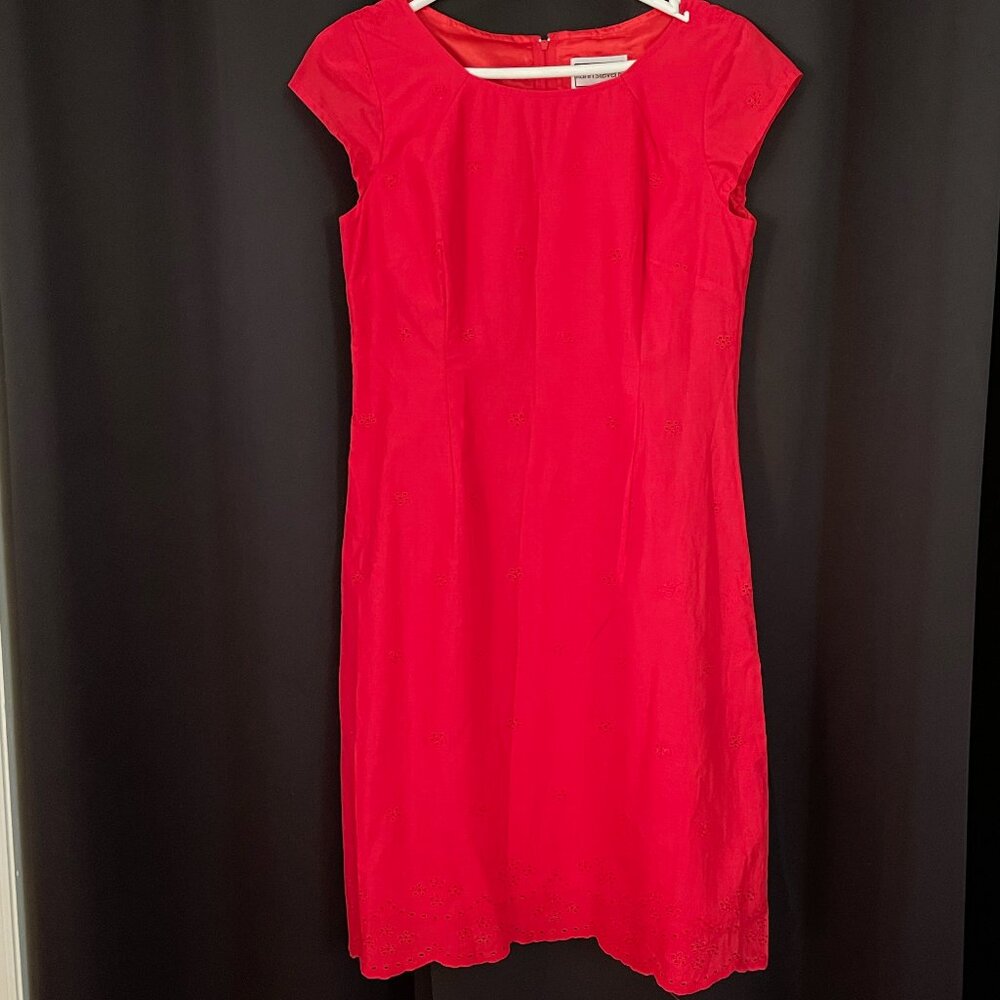 Karin Stevens Red Eyelet Dress Size 8